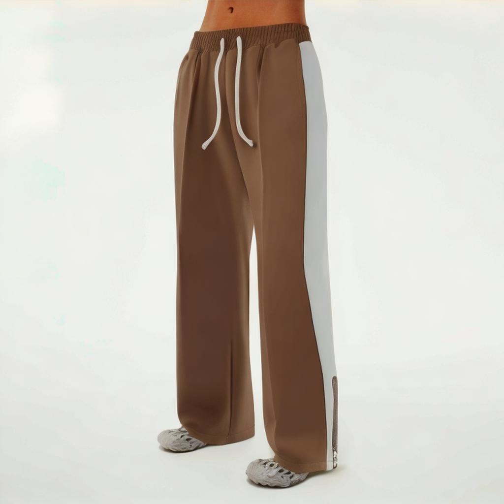 Color block breathable women's sports pants