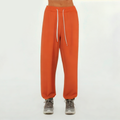 Orange cotton women's sports trousers