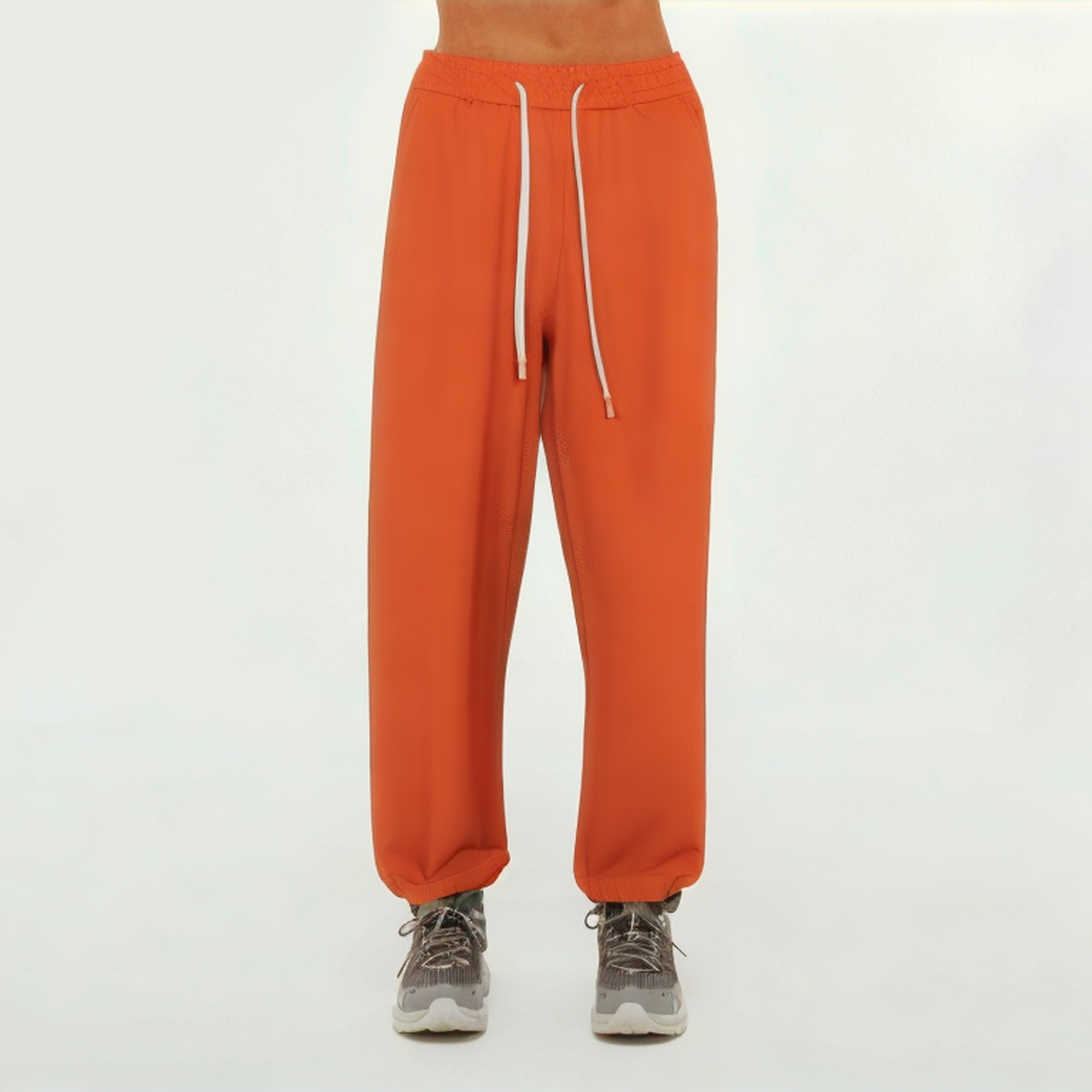 Orange cotton women's sports trousers