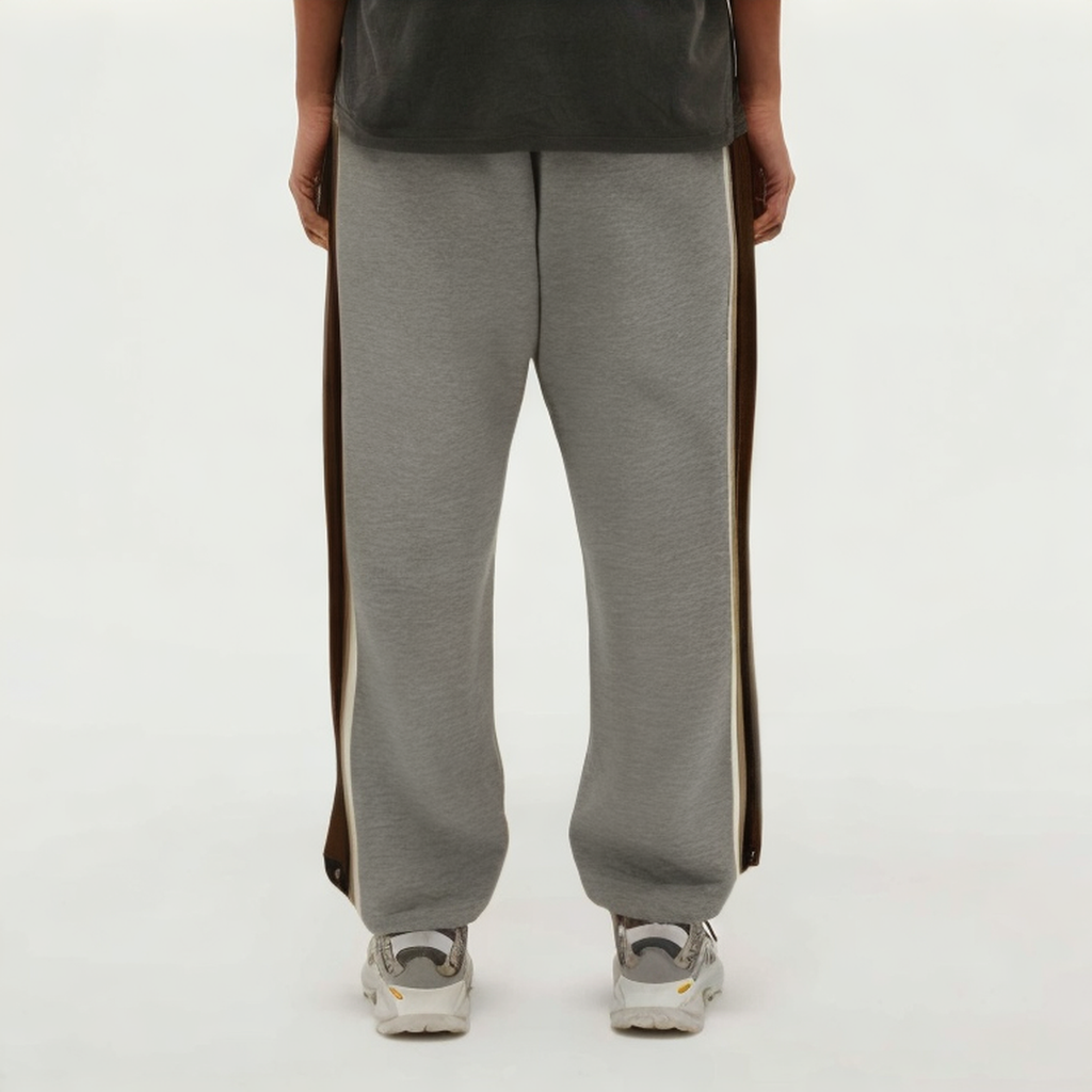 Gray side striped women's sports trousers