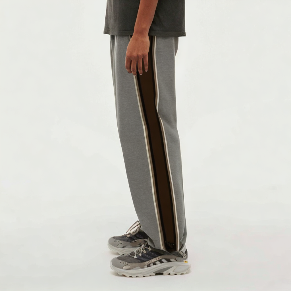 Gray side striped women's sports trousers